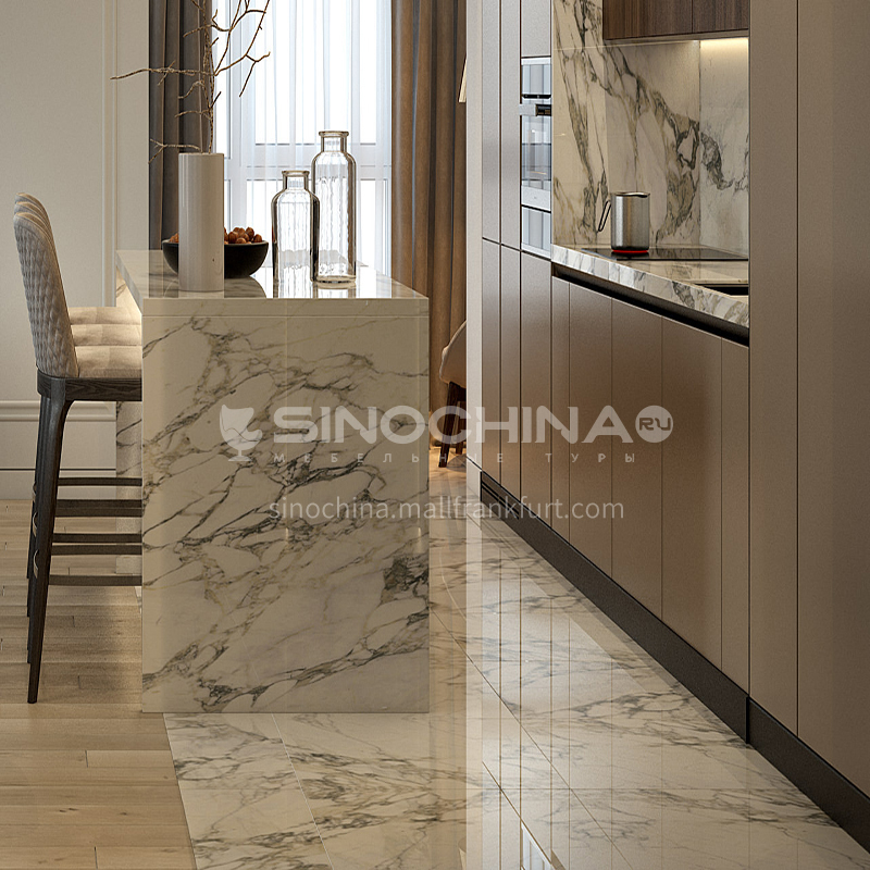 Modern Style Melamine With Particle Board Import Quartz Open Kitchen Gk 204